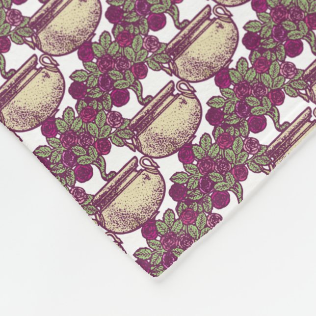 Vintage Jugendstil-Rose Fleecedecke (Ecke)