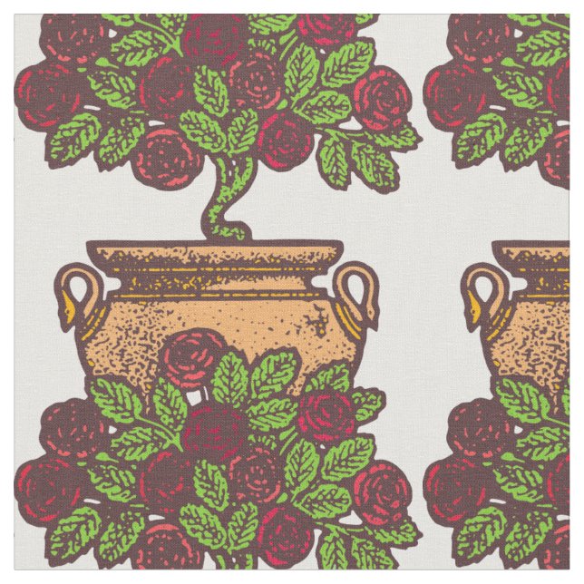 Vintage Jugendstil-Rose Stoff (Nahaufnahme)