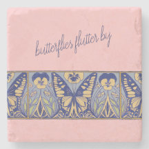 Vintage Jugendstil-Schmetterlinge und Stiefmütterc