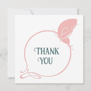 Vintage Jugendstil-Schmetterlingssonne Dankeskarte