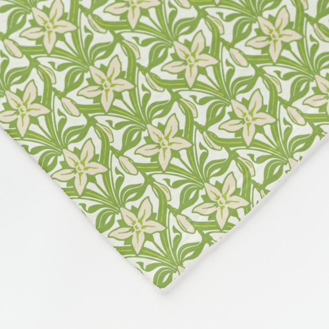 Vintage Jugendstil-Schneeschuhwanderung Fleecedecke (Ecke)