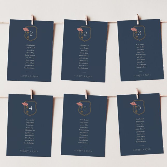 Vintage Jugendstil-Seekarte Einladung (Vintage Art Nouveau Wedding Seating Chart Card)