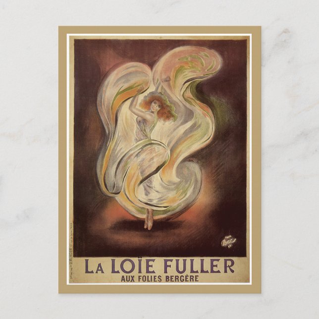 Vintage Jugendstil-Tanz und französischer Tanz Postkarte (Vorderseite)