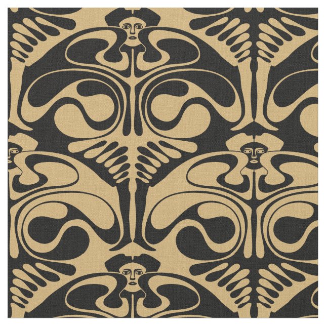 Vintage Jugendstil-Tänzer von Koloman Moser Stoff (Nahaufnahme)