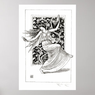 Vintage Jugendstil-Tanzfrau von Walter Crane Poster
