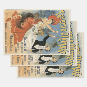 Vintage Jugendstil, Taverne Olympia Restaurant Geschenkpapier Set