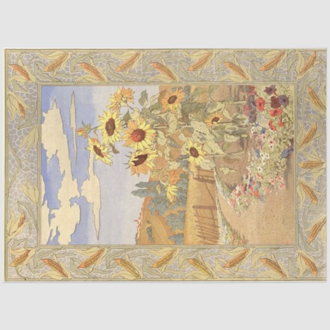 Vintage Jugendstil-Ukraine Seidenpapier (Vorderseite)