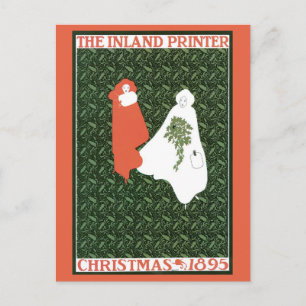 Vintage Jugendstil-Weihnachten 1895 Feiertagspostkarte