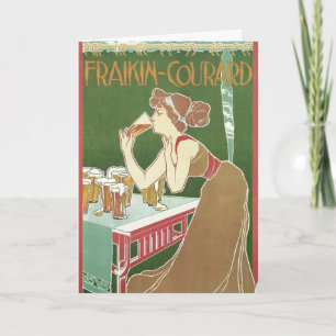 Vintage Jugendstilbrasserie Fraikin Courard Beer Karte