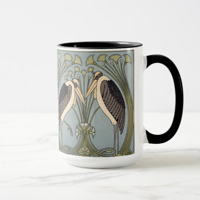 Vintage Jugendstilstorchen Tasse (Rechts)