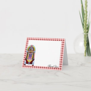 Vintage Jukebox-Hochzeit der 50er Jahre Danke