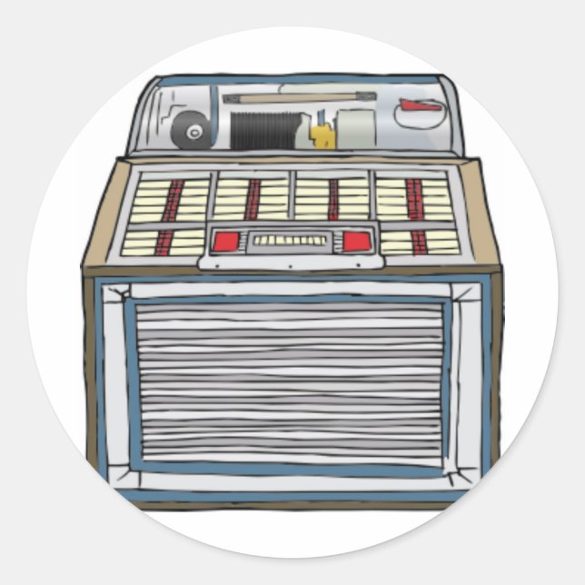 Vintage Jukebox Runder Aufkleber (Vorderseite)