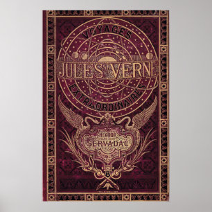 Vintage-Jules-Vern-'Steampunk'-Cover-Art Poster