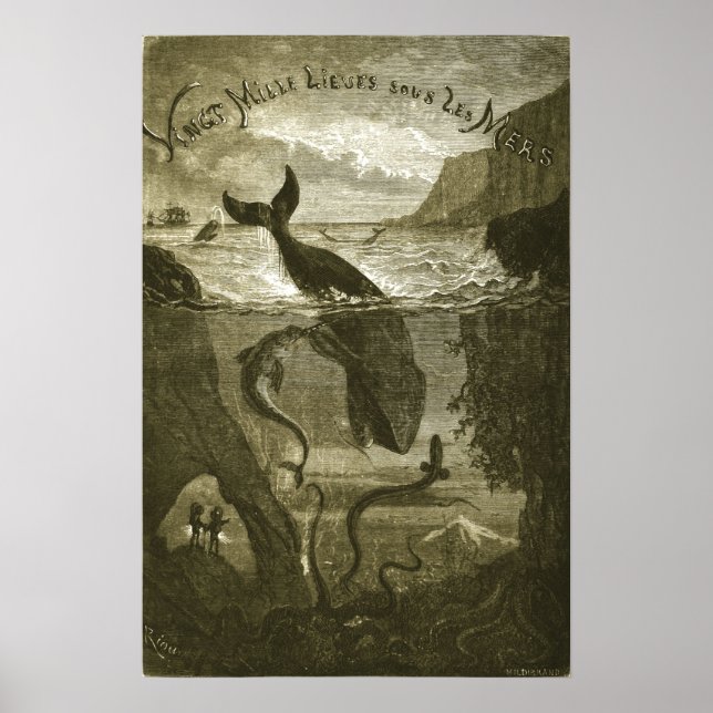 Vintage Jules Verne 20.000 Meilen... Poster (Vorne)