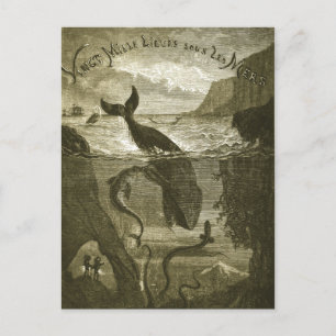 Vintage Jules Verne 20.000 Meilen Postkarte