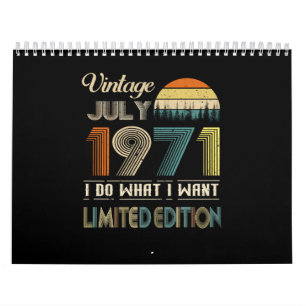 Vintage Juli 1971 Was ich will Limited Edition Kalender