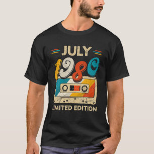 Vintage Juli 1980 Kassette 41. Geburtstag Deco T-Shirt