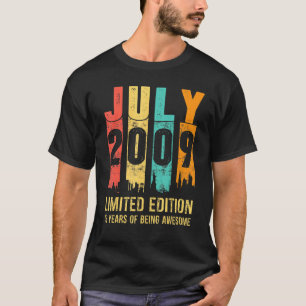 Vintage Juli 2009 13 Jahre alt 13. Geburtstag T-Shirt