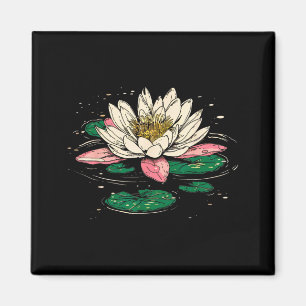 Vintage-Juli-Geburtsblume Wasserlilie Lotus Garten Magnet