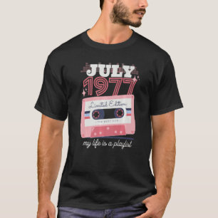 Vintage July 1977 Retro Cassette 45th Birthday 45 T-Shirt