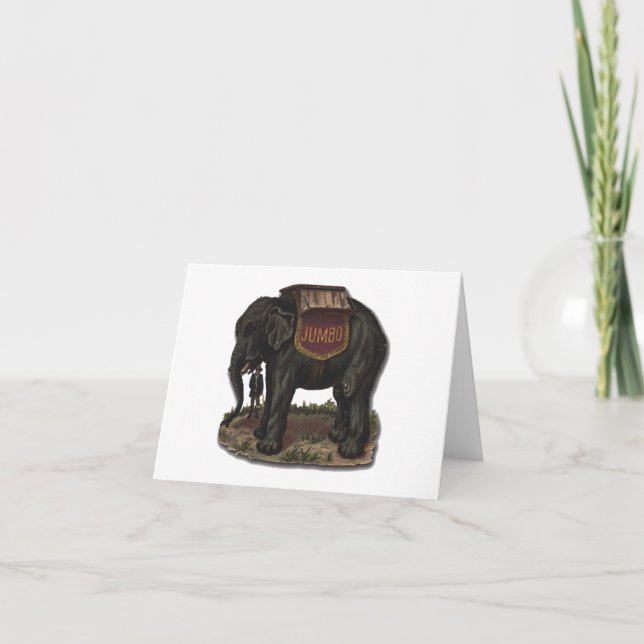 Vintage Jumbo Circus Elephant Retro Die Cut Card Karte (Vorderseite)