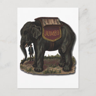 Vintage Jumbo Circus Elephant Retro Die Cut Card Postkarte