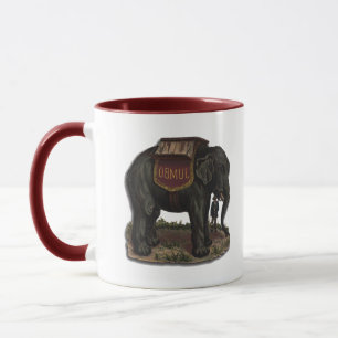 Vintage Jumbo Circus Elephant Retro Die Cut Card Tasse