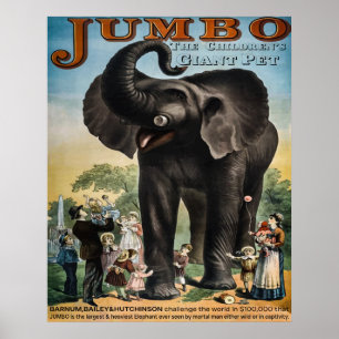 Vintage Jumbo-Circus-Werbung Poster