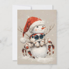 Vintage Jumping Spider Snowman Christmas Cards Feiertagskarte