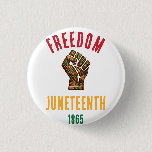 Vintage Juneteenth Freiheit 1865 Panafrikanisches  Button (Vorderseite)