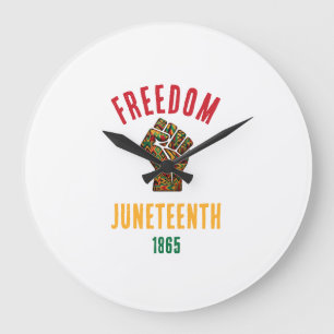 Vintage Juneteenth Freiheit 1865 Panafrikanisches Große Wanduhr