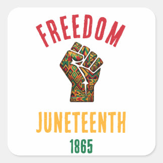 Vintage Juneteenth Freiheit 1865 Panafrikanisches  Quadratischer Aufkleber