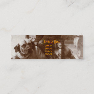 Vintage-Junge-auf-Windhund-Lesezeichen-Geschäftska Mini Visitenkarte