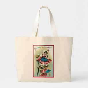 Vintage junge Kolumbien mit Flaggen Jumbo Stoffbeutel
