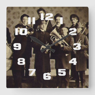 Vintage Jungen-Blaskapelle Warschau Indiana Quadratische Wanduhr