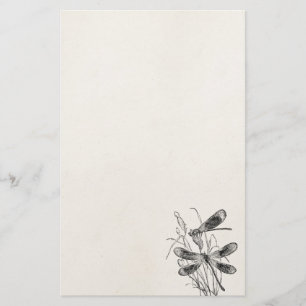 Vintage Jungfrau-Libellen-personalisierte Briefpapier