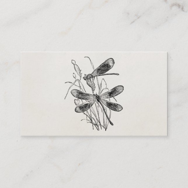 Vintage Jungfrau-Libellen-personalisierte Visitenkarte (Vorderseite)