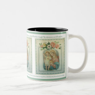 Vintage Jungfrau Maria mit Jesus Memorare-Gebet Zweifarbige Tasse
