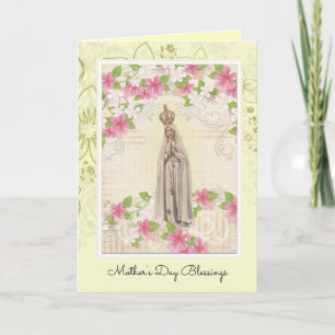Vintage Jungfrau Mary Fatima Jesus Religious Karte