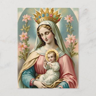 Vintage Jungfrau Mary Katholic Postcard Postkarte