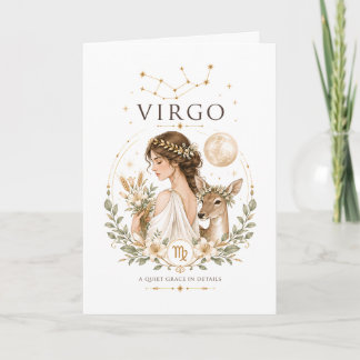 Vintage-Jungfrau-Sternzeichen-Astrologie-Horoskop- Karte