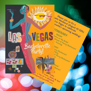 Vintage-Junggesellinnen-Abschiedsparty in Las Vega Einladung