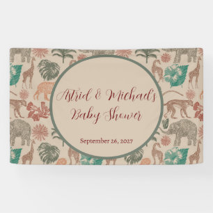 Vintage Jungle Safari Babydusche Banner
