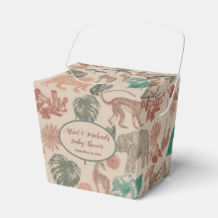 Vintage Jungle Safari Babydusche Geschenkschachtel