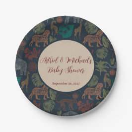 Vintage Jungle Safari Babydusche Pappteller