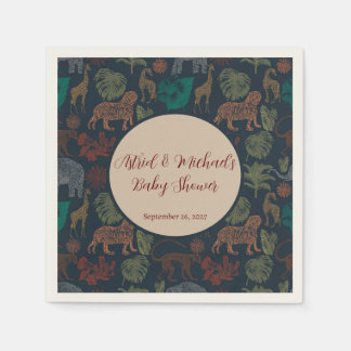 Vintage Jungle Safari Babydusche Serviette