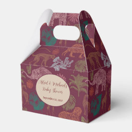 Vintage Jungle Safari Pink Babydusche Geschenkschachtel