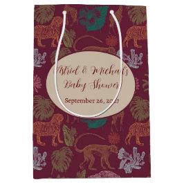 Vintage Jungle Safari Pink Babydusche Mittlere Geschenktüte