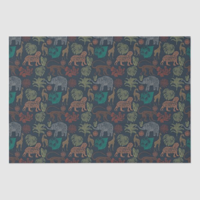 Vintage Jungle Safari Seidenpapier (Vorderseite)