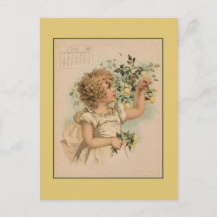 Vintage Juni 1891 schöne Kinderzeichnung Postkarte